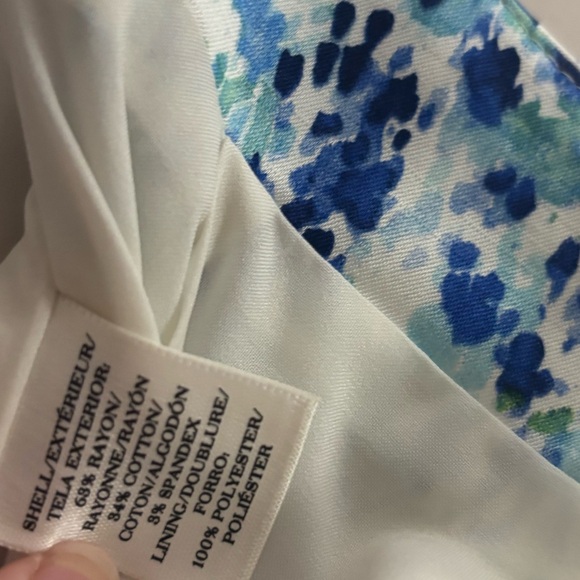 5/$15 MUST BUNDLE Ann Taylor Blue and Green Watercolor Print Pencil Skirt - Picture 6 of 6